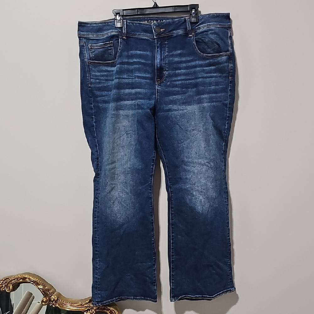 American Eagle Outfitters Women's Dark Blue Boot Cut Jeans